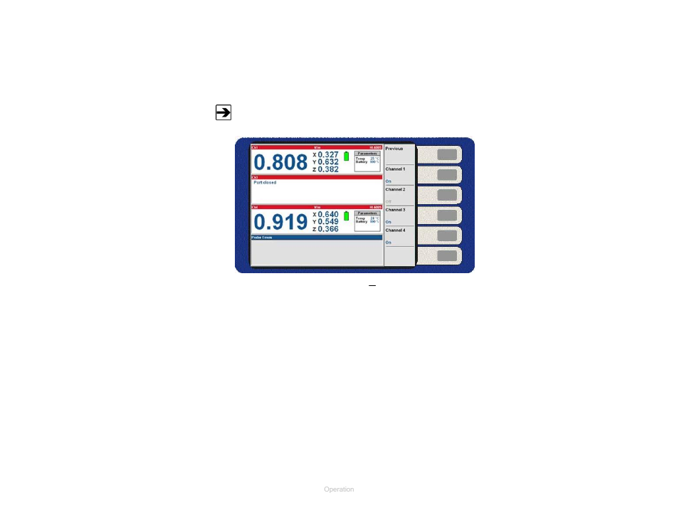 Figure 17, Channel enable selected—three channel displays | ETS-Lindgren HI-6100 Field Monitor User Manual | Page 34 / 71