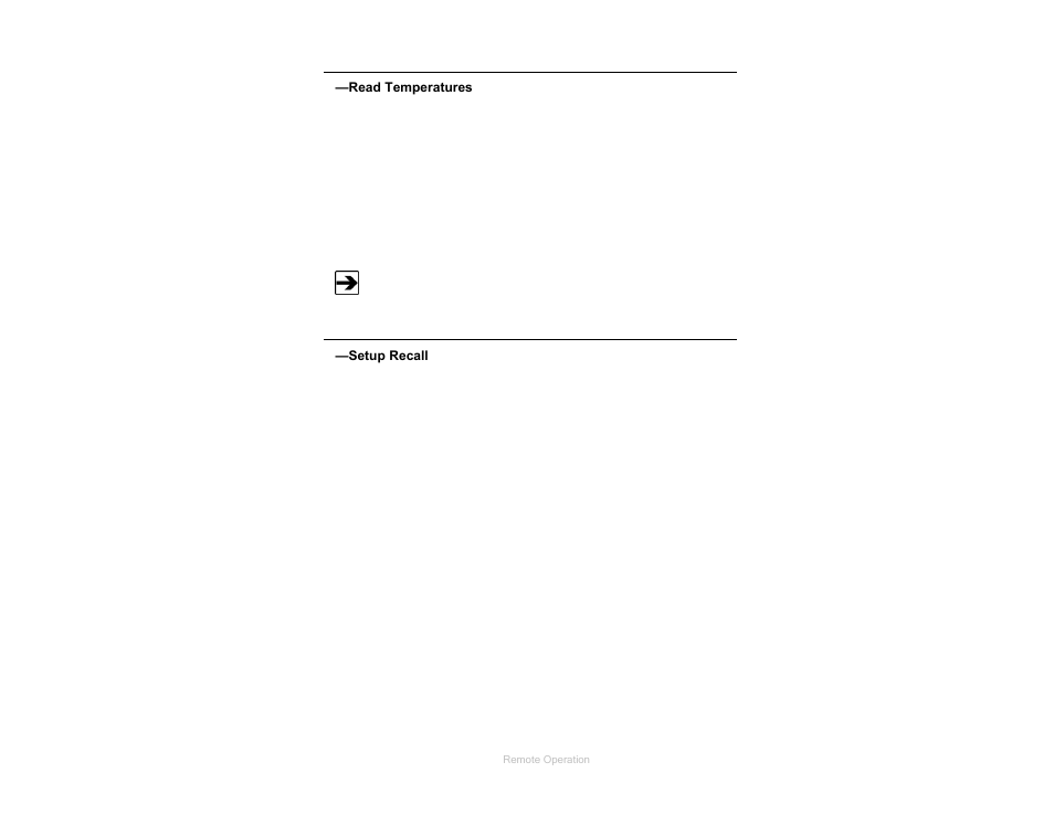 Read temperatures, Setup recall | ETS-Lindgren HI-6100 Field Monitor User Manual | Page 52 / 71
