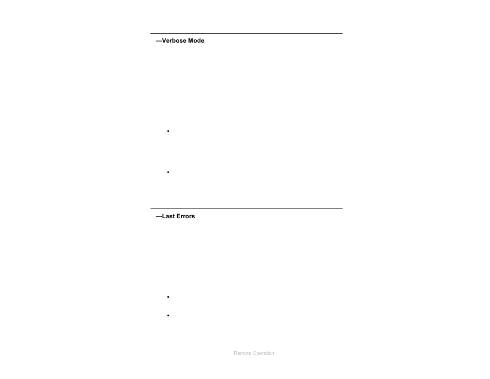 Verbose mode, Last errors | ETS-Lindgren HI-6100 Field Monitor User Manual | Page 54 / 71