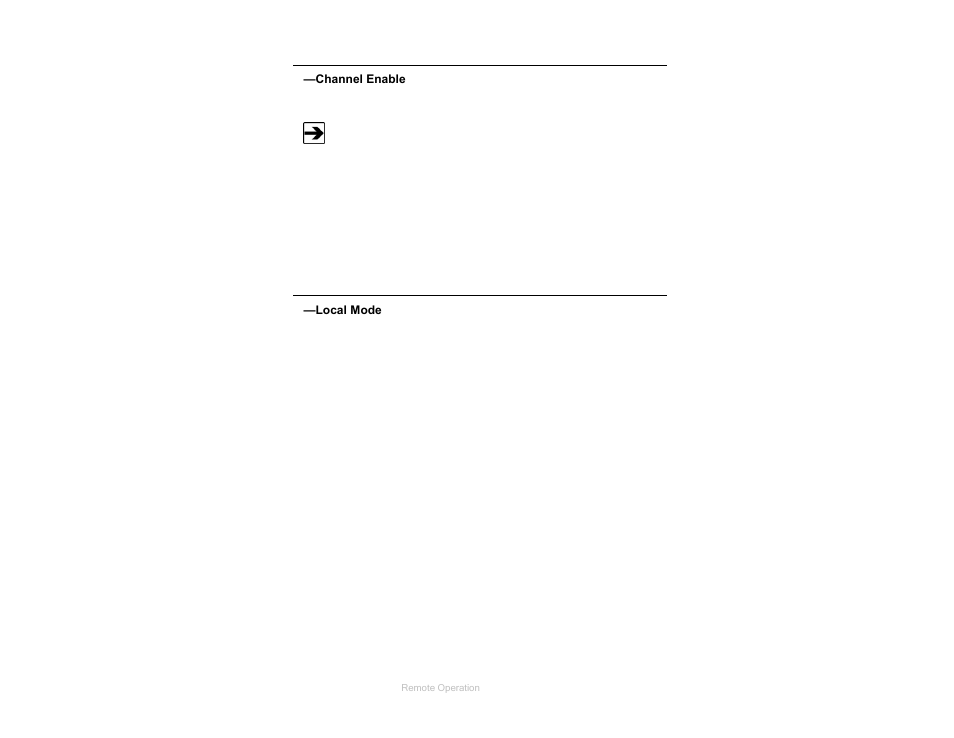 Channel enable, Local mode | ETS-Lindgren HI-6100 Field Monitor User Manual | Page 55 / 71