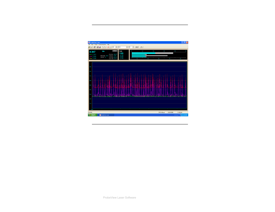 Probeview laser main screen, Probeview laser menus | ETS-Lindgren HI-6113 Laser Data Interface and Probe Measurement System User Manual | Page 25 / 49