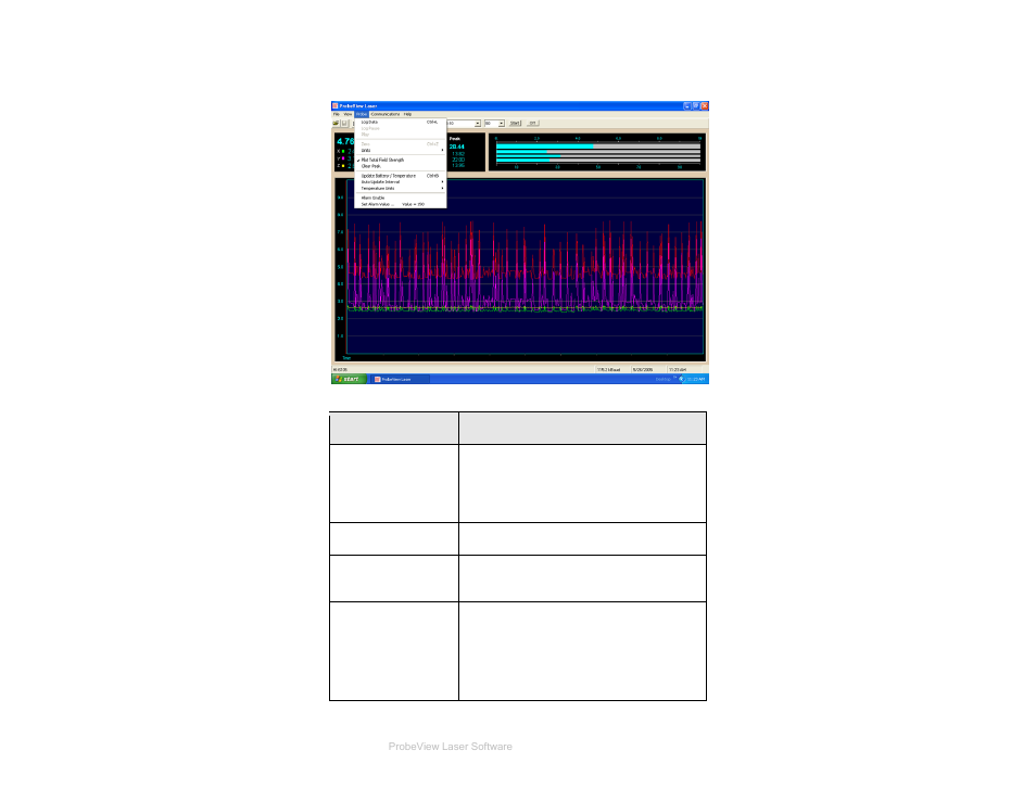Probe menu | ETS-Lindgren HI-6113 Laser Data Interface and Probe Measurement System User Manual | Page 29 / 49