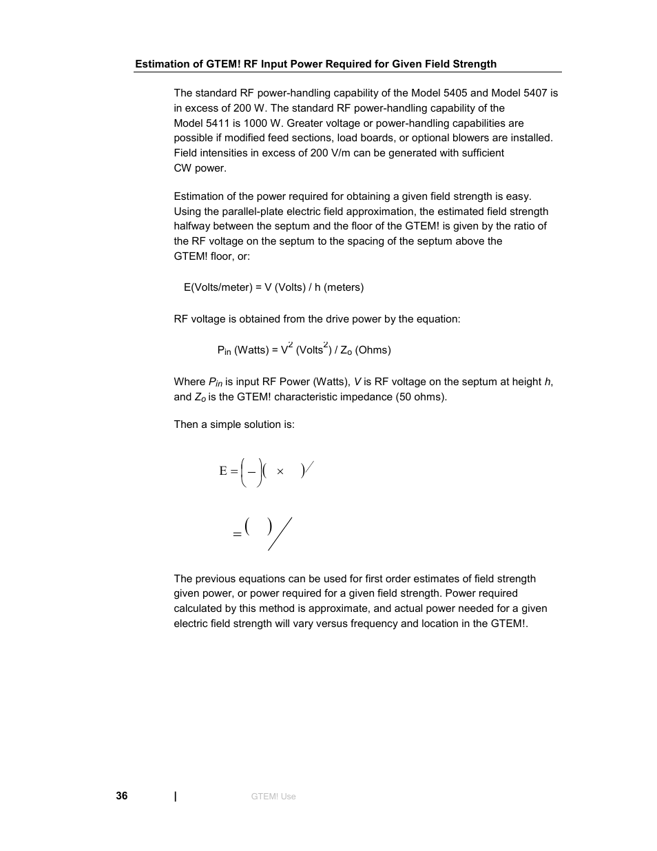 Zeh p | ETS-Lindgren 5411 GTEM! Test Cell User Manual | Page 36 / 91
