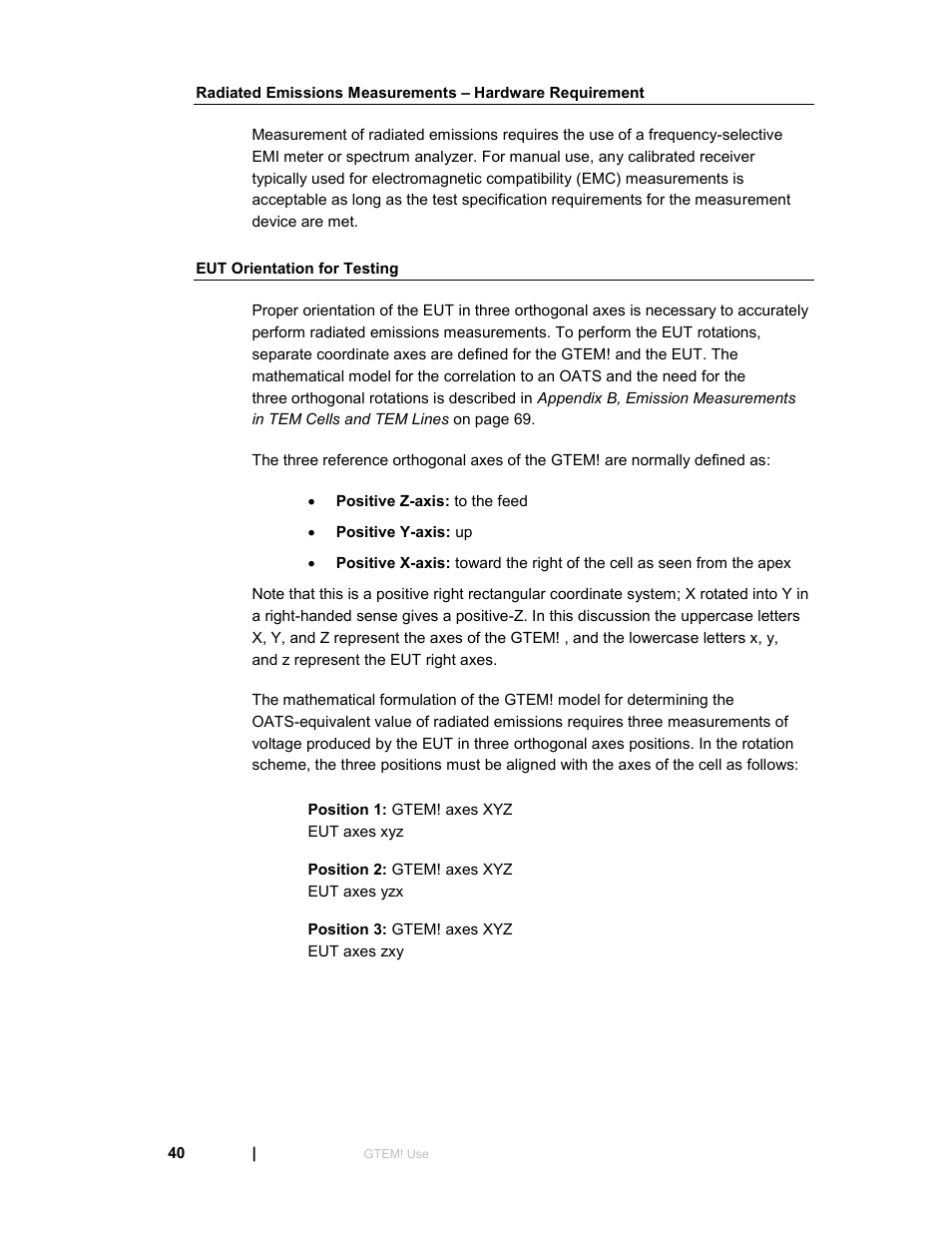 Eut orientation for testing | ETS-Lindgren 5411 GTEM! Test Cell User Manual | Page 40 / 91
