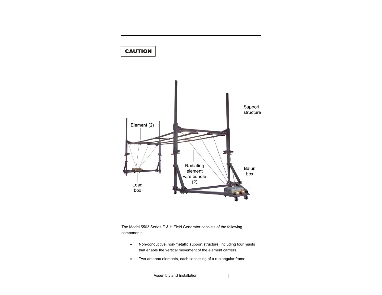 0 assembly and installation | ETS-Lindgren 5503 Electric Field Generator User Manual | Page 13 / 40