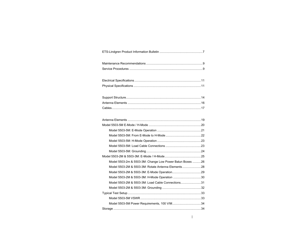 ETS-Lindgren 5503 Electric Field Generator User Manual | Page 3 / 40