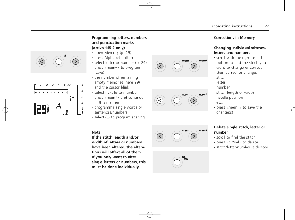 Bernina ACTIVA 135 S User Manual | Page 28 / 73