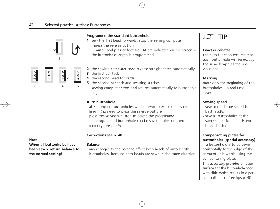 Bernina ACTIVA 135 S User Manual | Page 43 / 73