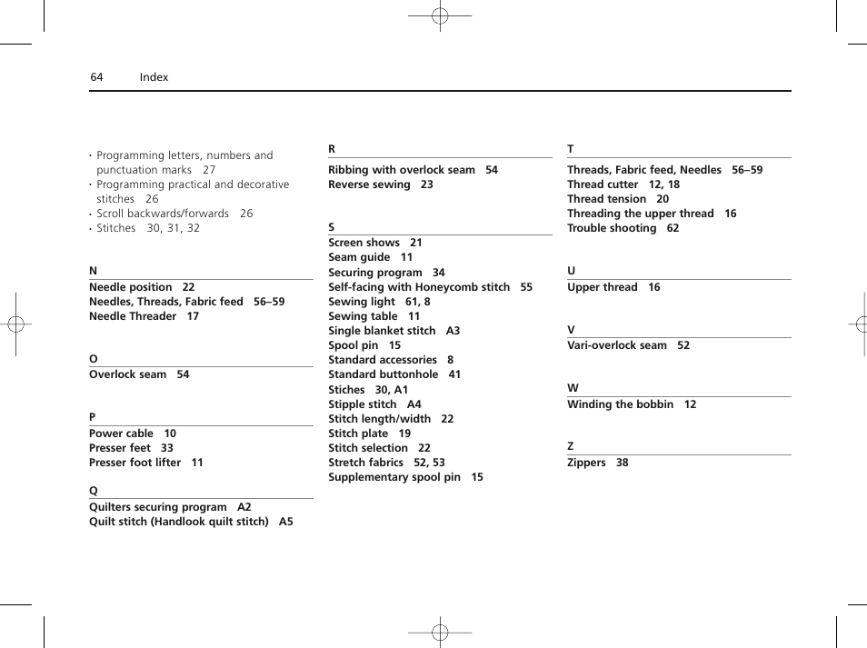 Bernina ACTIVA 135 S User Manual | Page 65 / 73