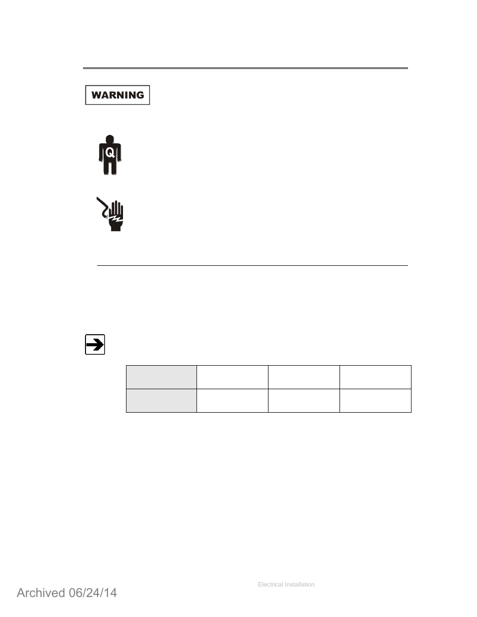 0 electrical installation, Wire gauge | ETS-Lindgren 2071B Antenna Positioning Tower (Archived) User Manual | Page 17 / 65