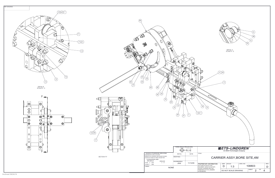 Ets lindgren, Carrier assy,bore site,4m | ETS-Lindgren 2071B Antenna Positioning Tower (Archived) User Manual | Page 58 / 65