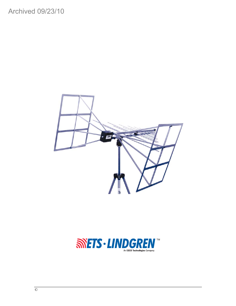 ETS-Lindgren 3142B BiConiLog Antenna (Archived) User Manual | 22 pages