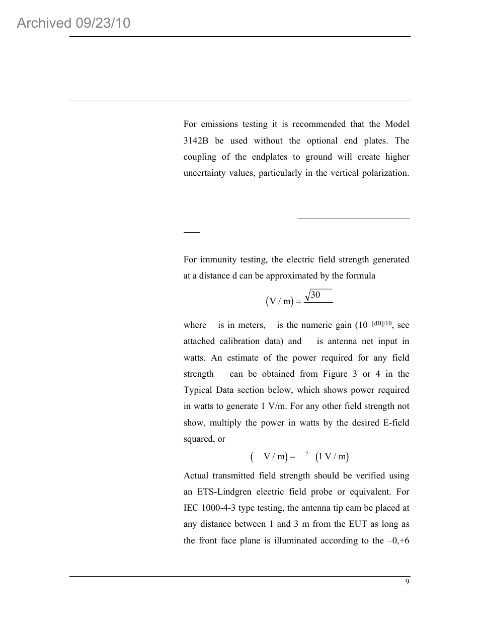 Application with the optional end plates, Application with the optional t bow-tie end plates | ETS-Lindgren 3142B BiConiLog Antenna (Archived) User Manual | Page 13 / 22