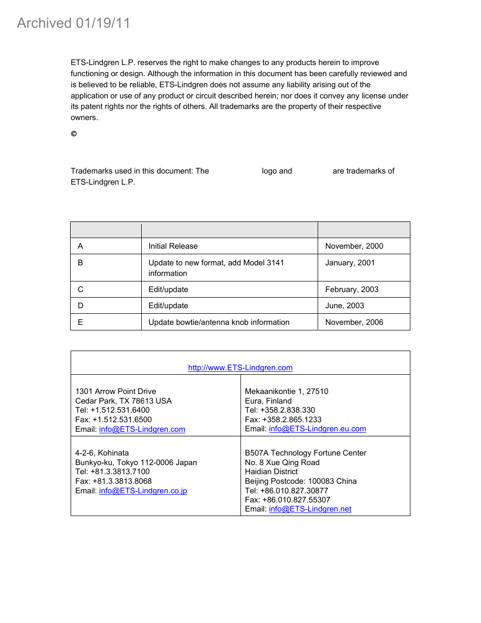 ETS-Lindgren 3142C Biconilog Antenna (Archived) User Manual | Page 2 / 29