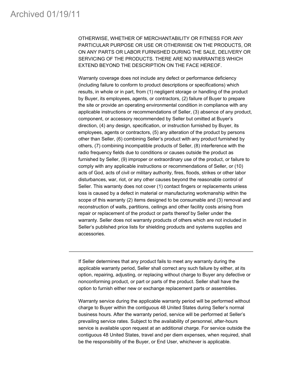 3 buyer’s remedies | ETS-Lindgren 3142C Biconilog Antenna (Archived) User Manual | Page 28 / 29