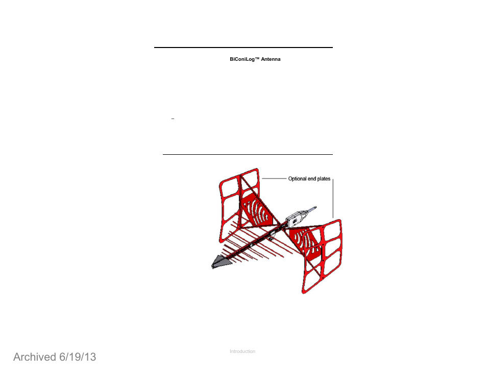 0 introduction, Optional end plates | ETS-Lindgren 3142D BiConiLog Antenna (Archived) User Manual | Page 9 / 43