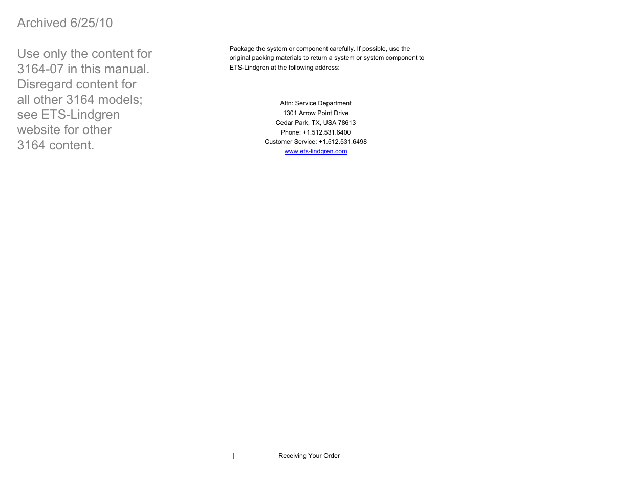 ETS-Lindgren 3164-07 Open-Boundary Quad-Ridged Horn (Archived) User Manual | Page 16 / 80