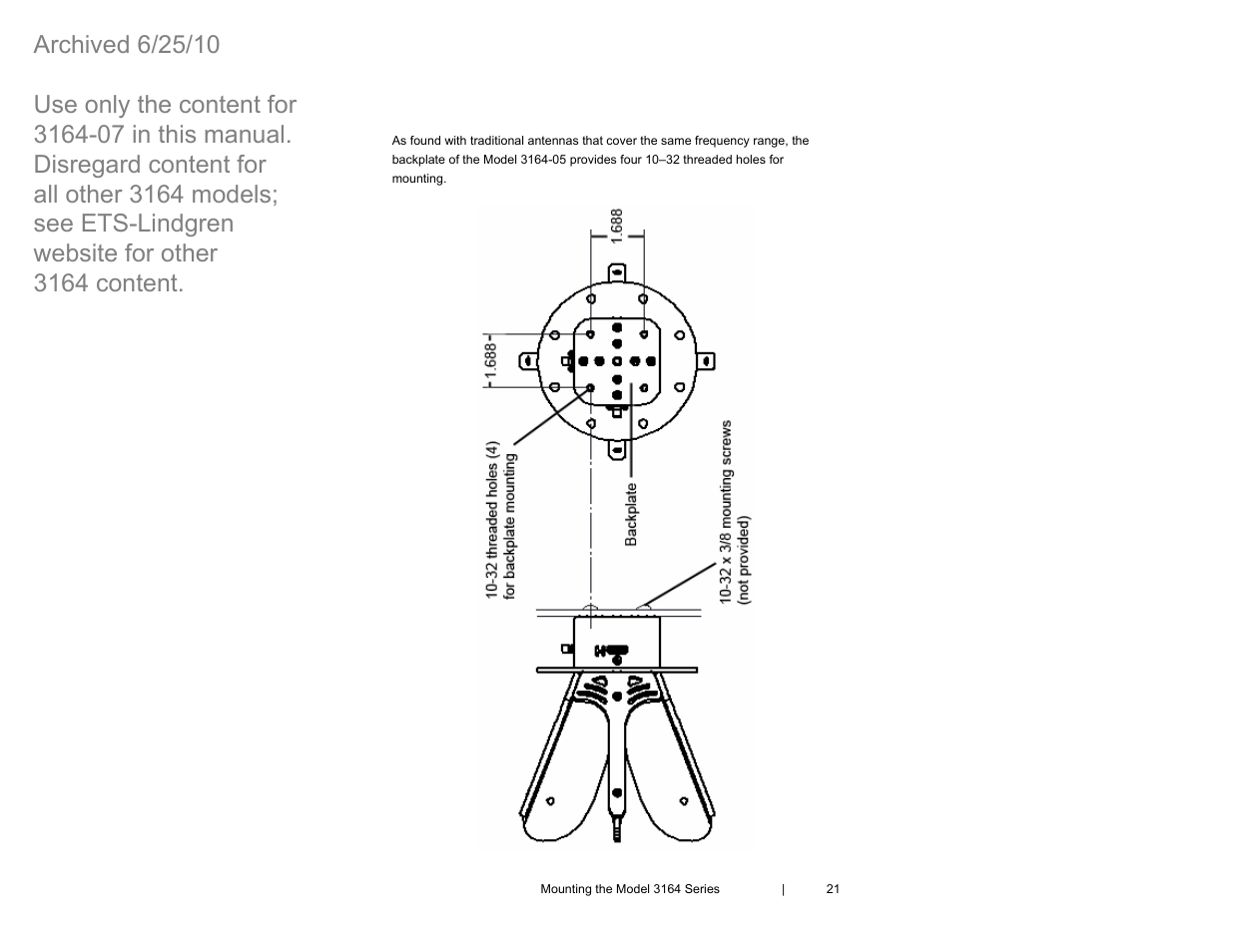ETS-Lindgren 3164-07 Open-Boundary Quad-Ridged Horn (Archived) User Manual | Page 21 / 80
