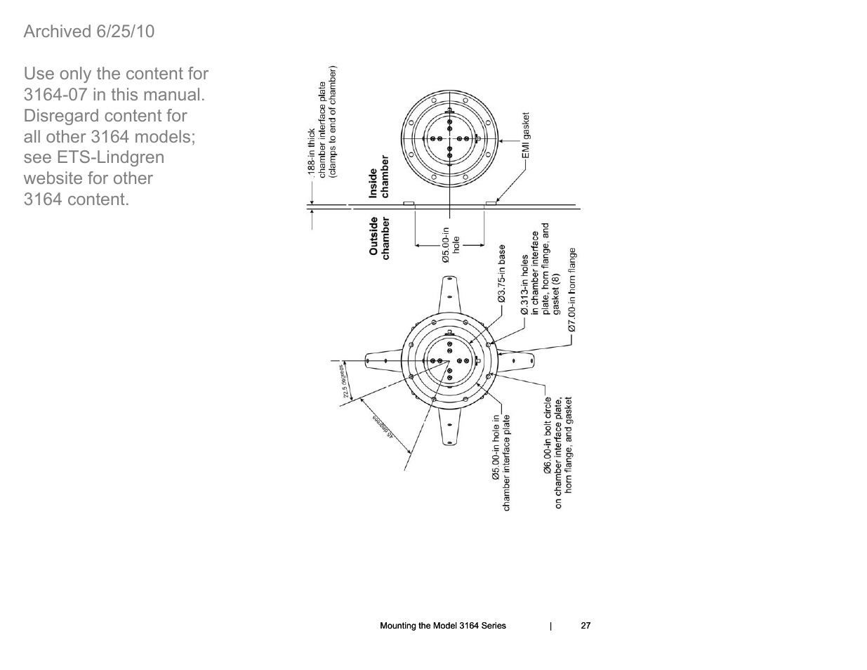 ETS-Lindgren 3164-07 Open-Boundary Quad-Ridged Horn (Archived) User Manual | Page 27 / 80