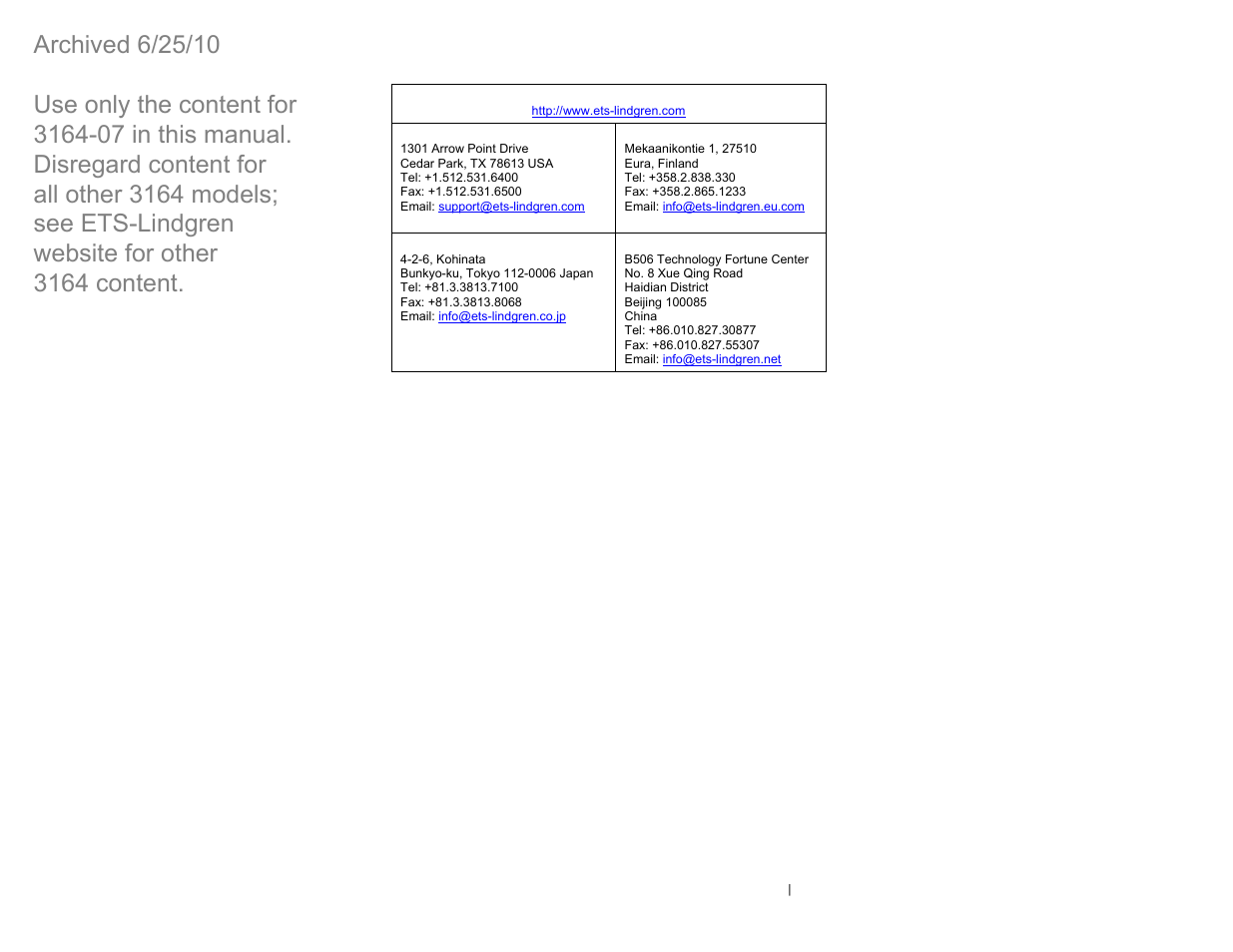 ETS-Lindgren 3164-07 Open-Boundary Quad-Ridged Horn (Archived) User Manual | Page 3 / 80