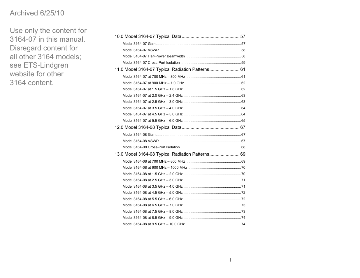 ETS-Lindgren 3164-07 Open-Boundary Quad-Ridged Horn (Archived) User Manual | Page 9 / 80