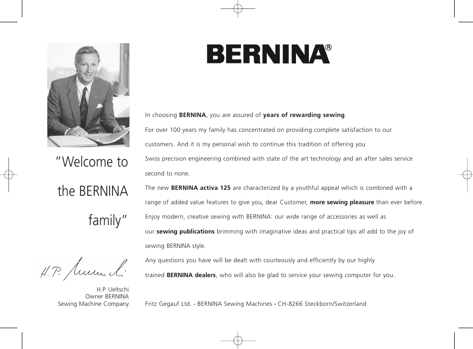 Bernina Sewing Machine User Manual | 52 pages