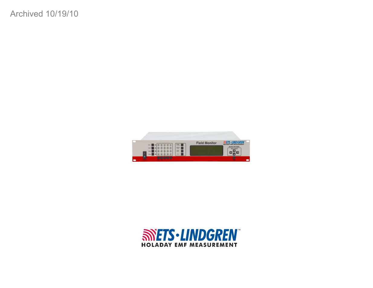 ETS-Lindgren FM5004 Field Monitor (Archived) User Manual | 115 pages