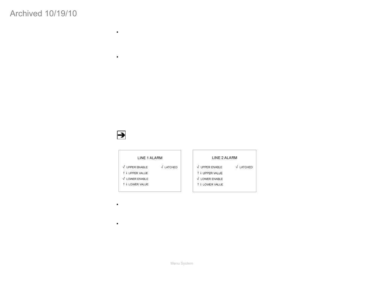 Line 1 alarm / line 2 alarm | ETS-Lindgren FM5004 Field Monitor (Archived) User Manual | Page 49 / 115