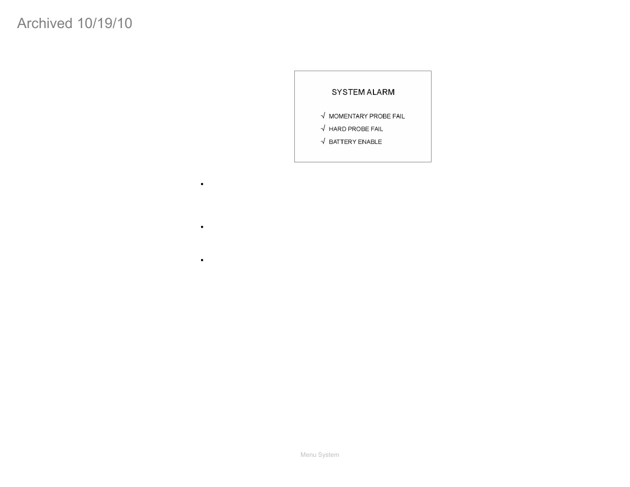 System alarm | ETS-Lindgren FM5004 Field Monitor (Archived) User Manual | Page 52 / 115