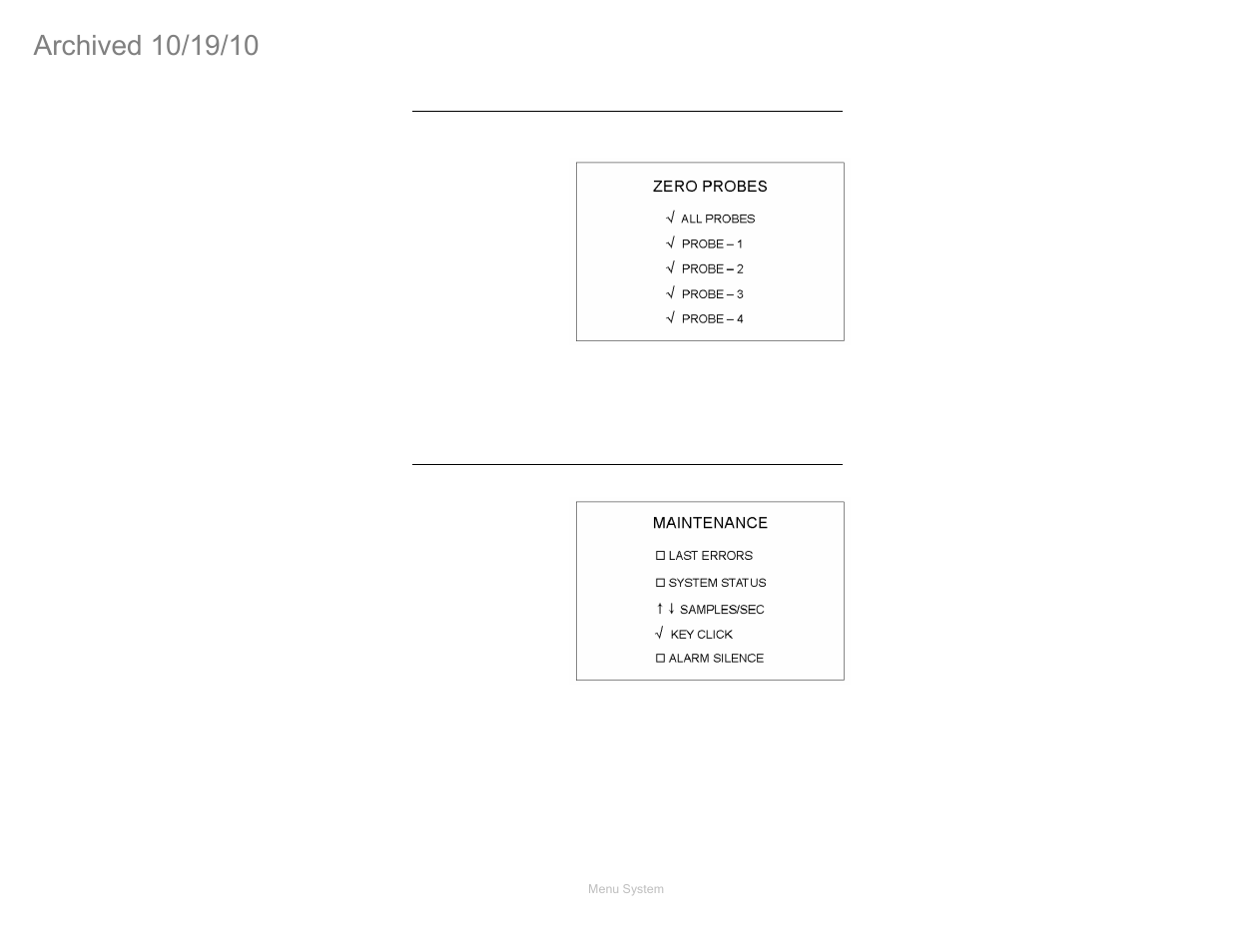 Zero probes, Maintenance, Last errors | ETS-Lindgren FM5004 Field Monitor (Archived) User Manual | Page 54 / 115