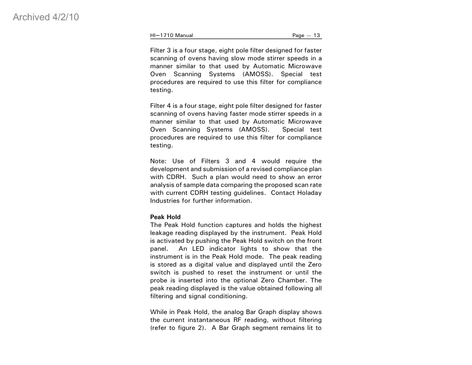 Archived 4/2/10 | ETS-Lindgren HI-1710 Microwave Measurement System (Archived) User Manual | Page 18 / 61