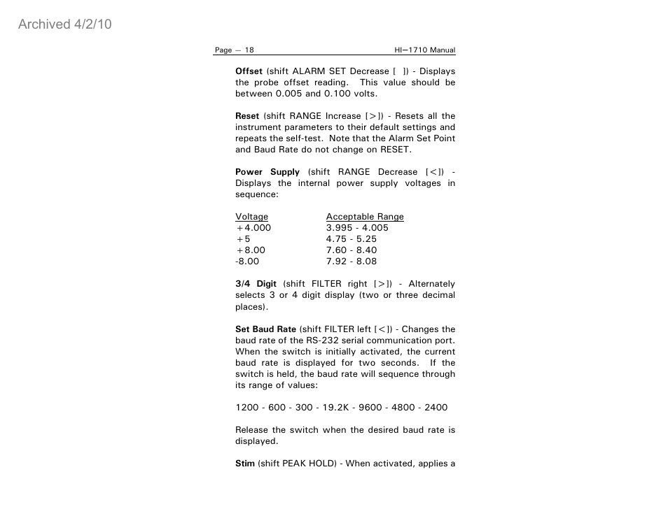 Archived 4/2/10 | ETS-Lindgren HI-1710 Microwave Measurement System (Archived) User Manual | Page 23 / 61