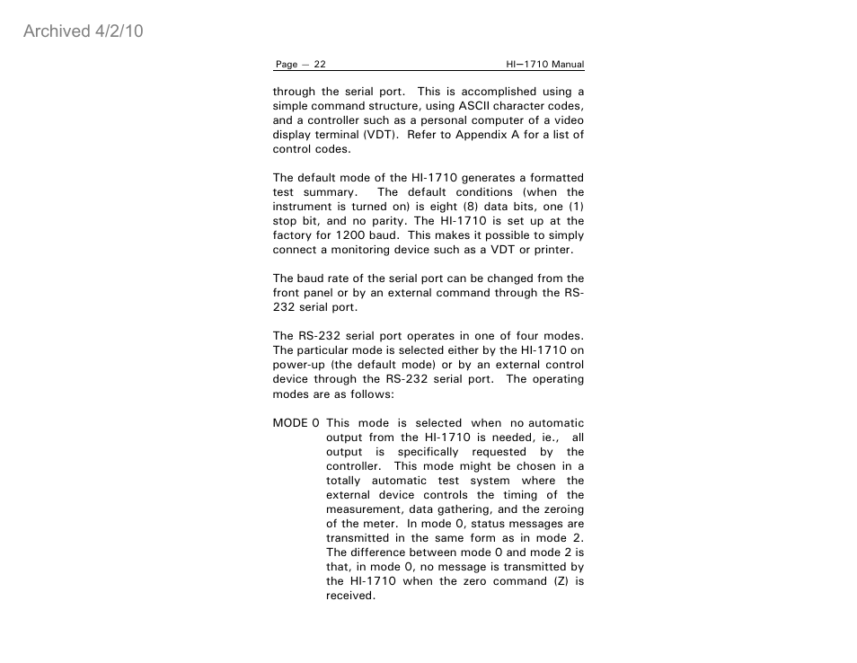 Archived 4/2/10 | ETS-Lindgren HI-1710 Microwave Measurement System (Archived) User Manual | Page 27 / 61