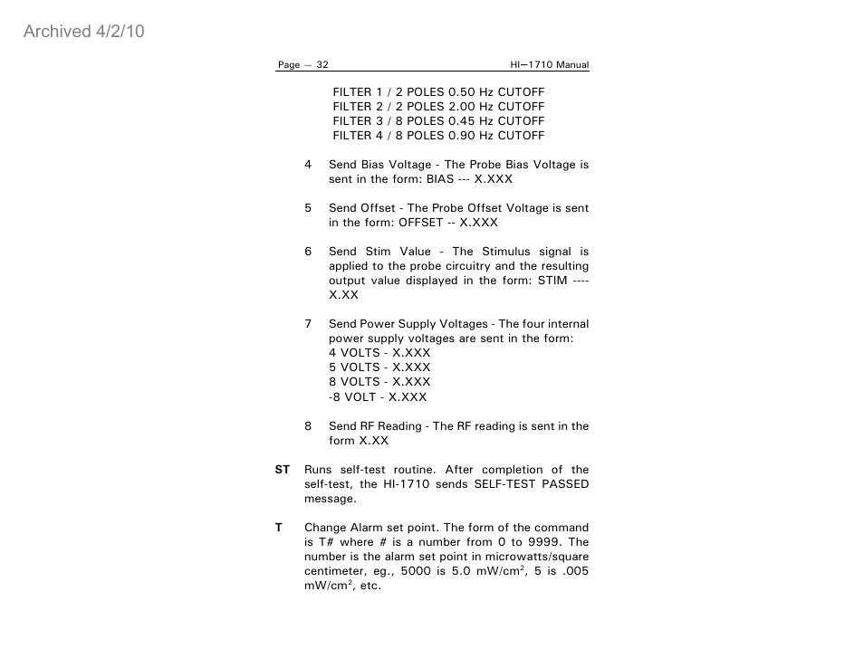 Archived 4/2/10 | ETS-Lindgren HI-1710 Microwave Measurement System (Archived) User Manual | Page 37 / 61
