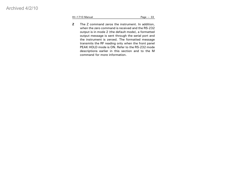 Archived 4/2/10 | ETS-Lindgren HI-1710 Microwave Measurement System (Archived) User Manual | Page 38 / 61