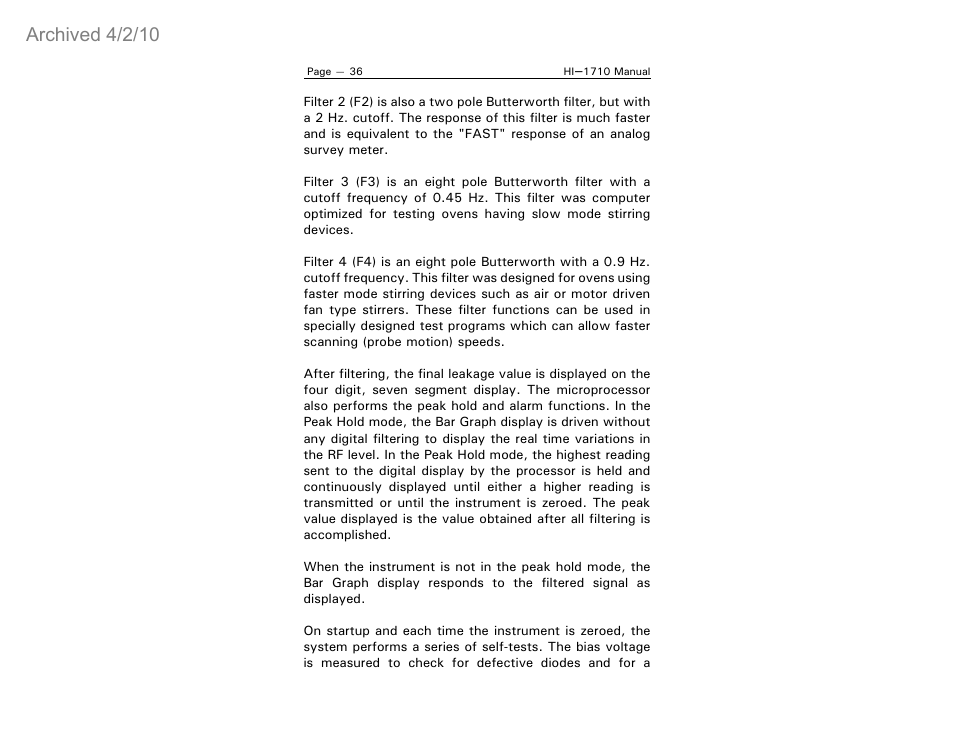 Archived 4/2/10 | ETS-Lindgren HI-1710 Microwave Measurement System (Archived) User Manual | Page 41 / 61