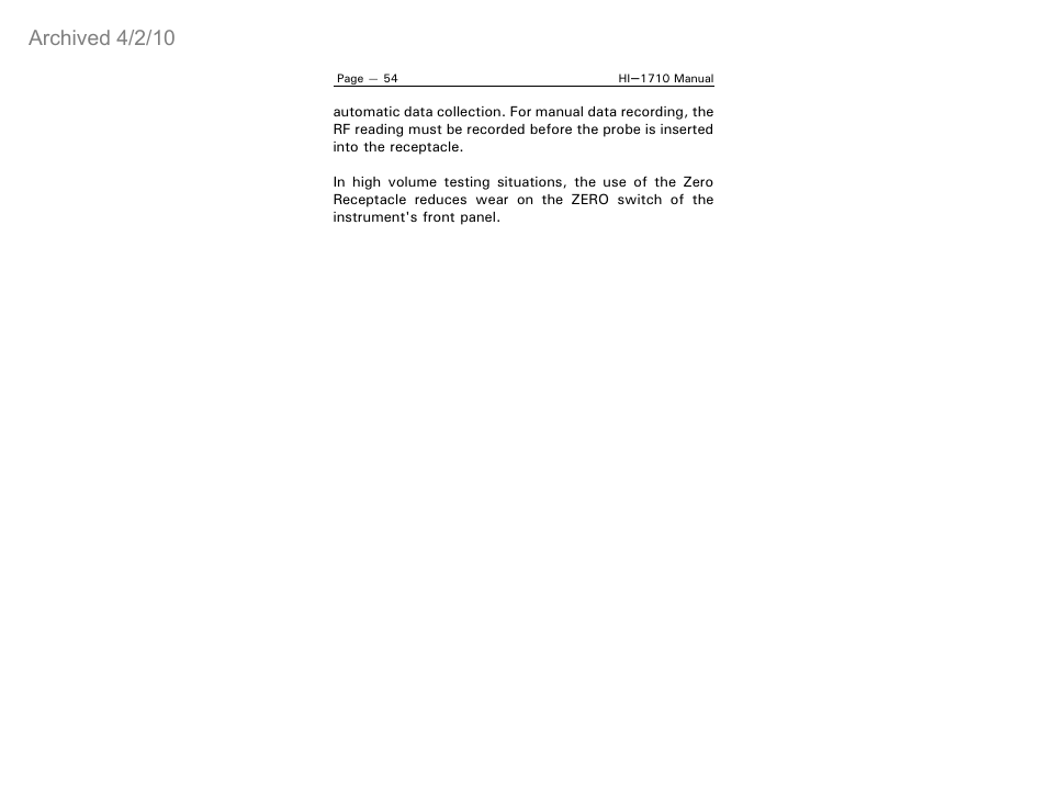 Archived 4/2/10 | ETS-Lindgren HI-1710 Microwave Measurement System (Archived) User Manual | Page 59 / 61