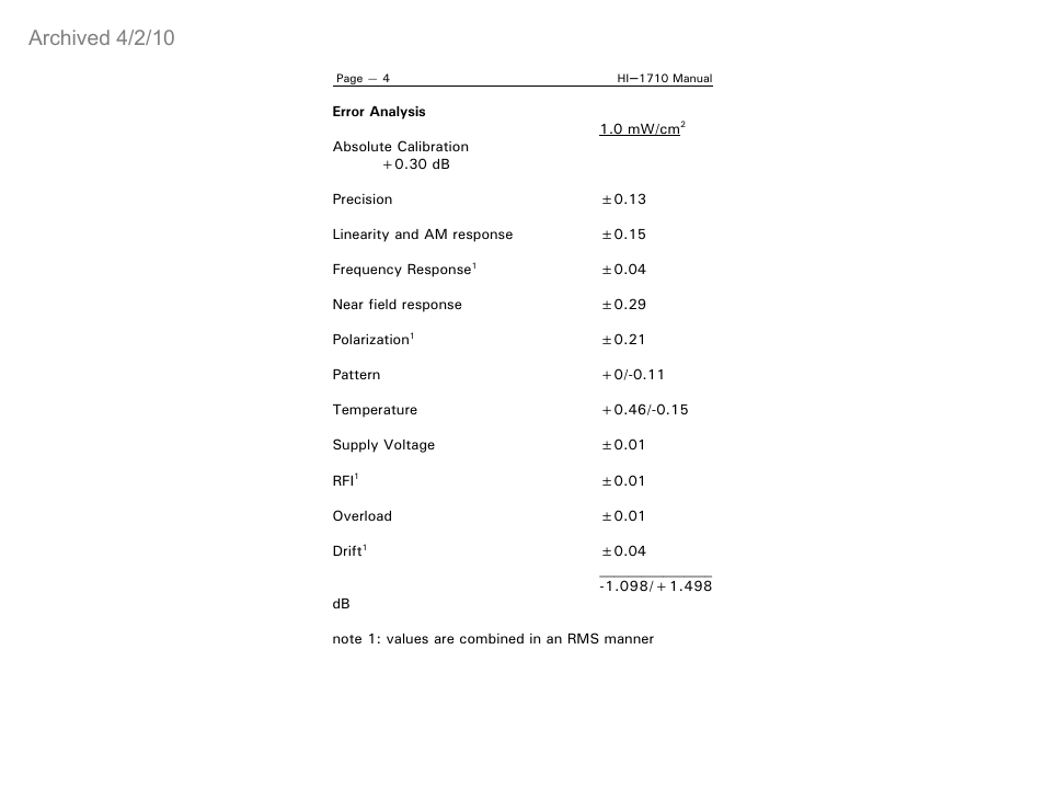 Archived 4/2/10 | ETS-Lindgren HI-1710 Microwave Measurement System (Archived) User Manual | Page 9 / 61