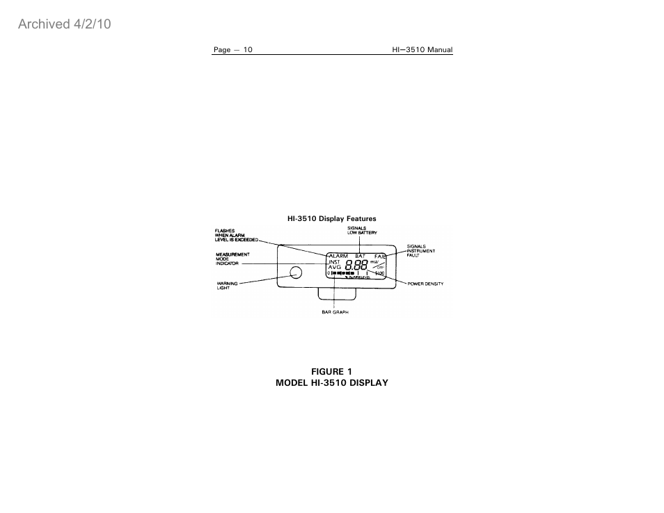 Archived 4/2/10 | ETS-Lindgren HI-3510 RF Radiation Badge Broadband Electromagnetic Radiation Detector (Archived) User Manual | Page 15 / 29
