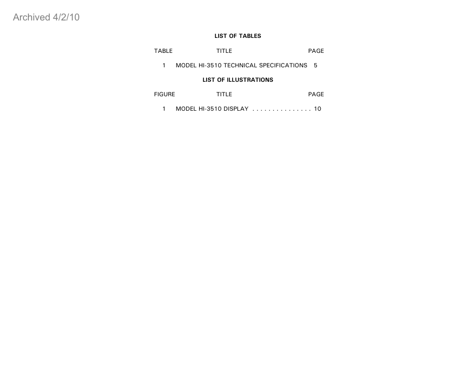 Archived 4/2/10 | ETS-Lindgren HI-3510 RF Radiation Badge Broadband Electromagnetic Radiation Detector (Archived) User Manual | Page 4 / 29