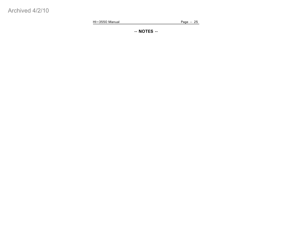 Archived 4/2/10 | ETS-Lindgren HI-3550 Magnetic Field Monitor (Archived) User Manual | Page 30 / 31
