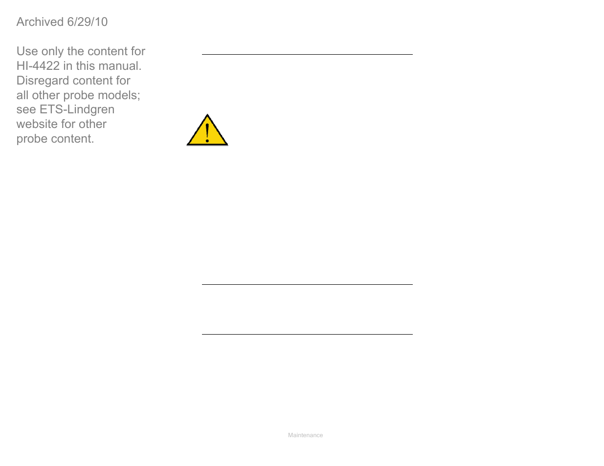 Laser probes and maintenance of fiber optics, Upgrade policies, Service procedures | ETS-Lindgren HI-4422 Field Probe (Archived) User Manual | Page 24 / 158
