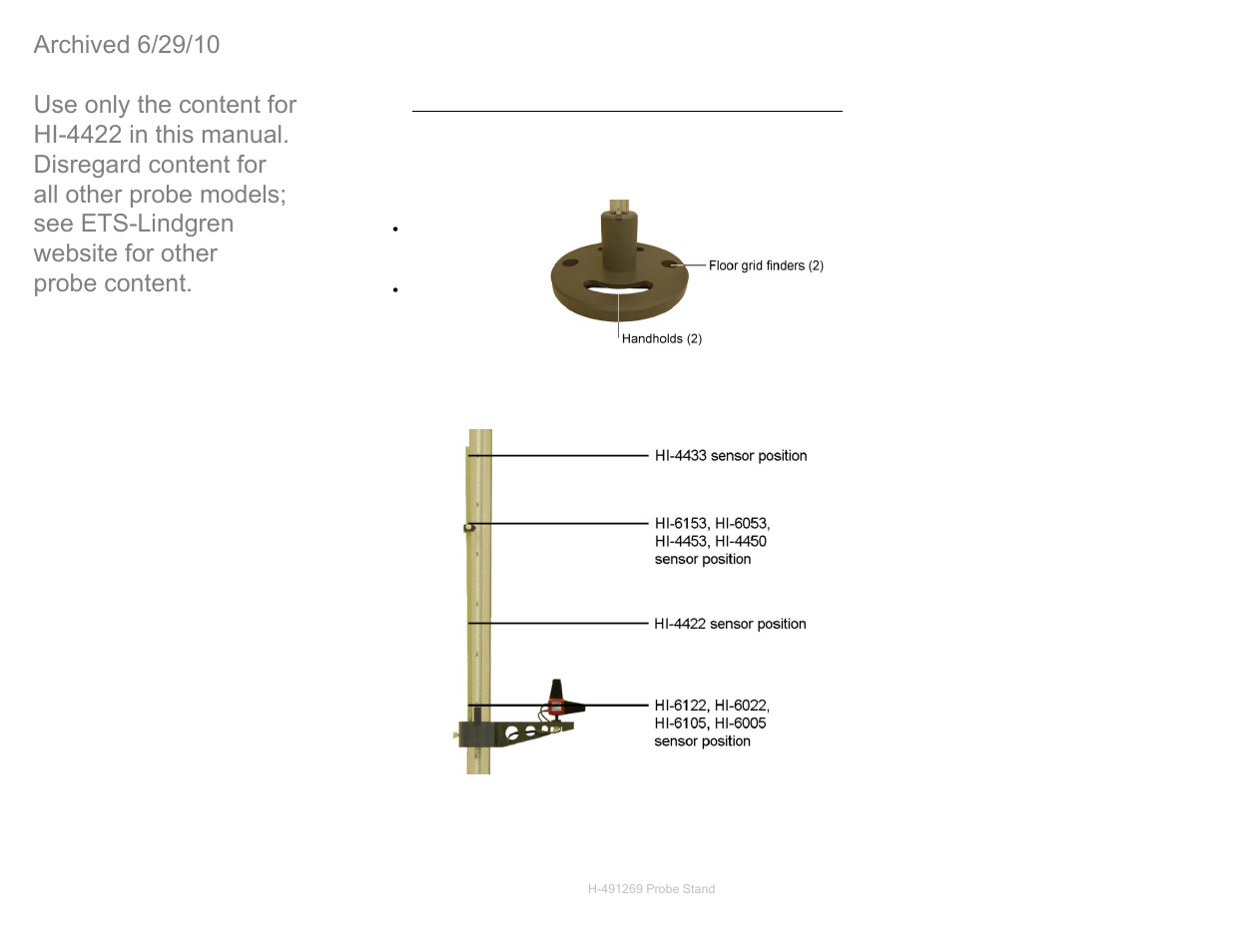 Probe stand operation | ETS-Lindgren HI-4422 Field Probe (Archived) User Manual | Page 76 / 158