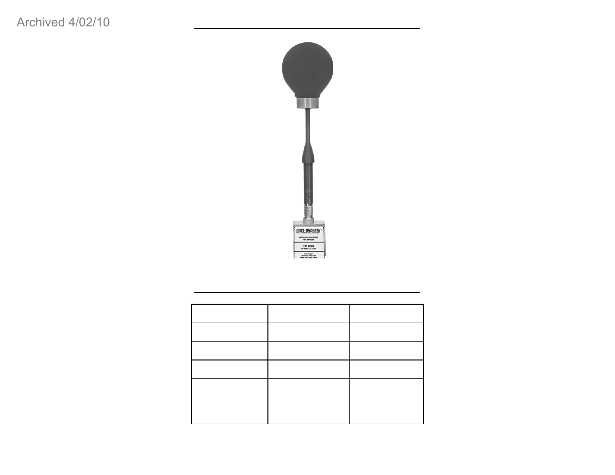 ETS-Lindgren FP5080 Isotropic Electric Field Probe (Archived) User Manual | Page 8 / 55
