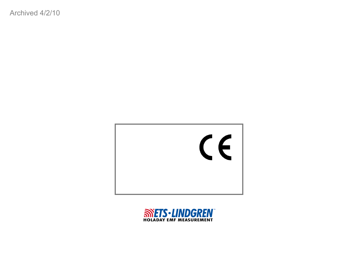 ETS-Lindgren FP2083 Isotropic Electric Field Probes (Archived) User Manual | 55 pages