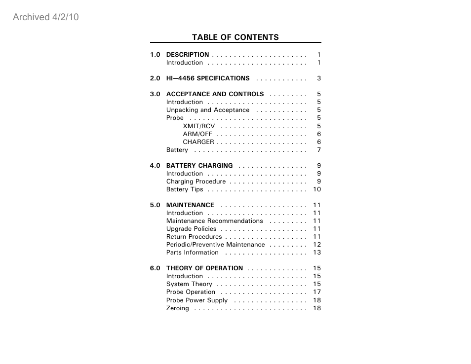 Archived 4/2/10 | ETS-Lindgren HI-4456 Isotropic Electric Field Probe (Archived) User Manual | Page 3 / 35