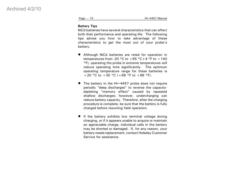Archived 4/2/10 | ETS-Lindgren HI-4457 Isotropic Magnetic Field Probe (Archived) User Manual | Page 15 / 36