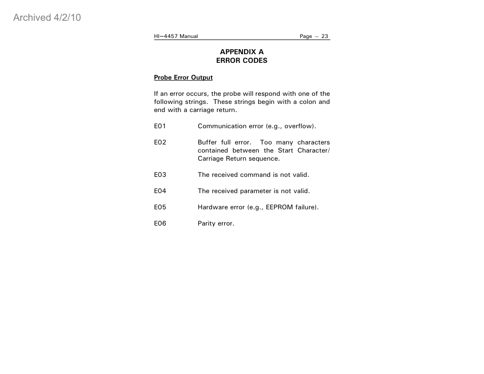 Archived 4/2/10 | ETS-Lindgren HI-4457 Isotropic Magnetic Field Probe (Archived) User Manual | Page 28 / 36