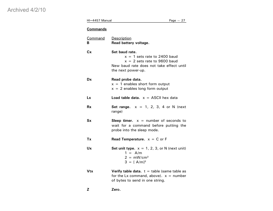 Archived 4/2/10 | ETS-Lindgren HI-4457 Isotropic Magnetic Field Probe (Archived) User Manual | Page 32 / 36