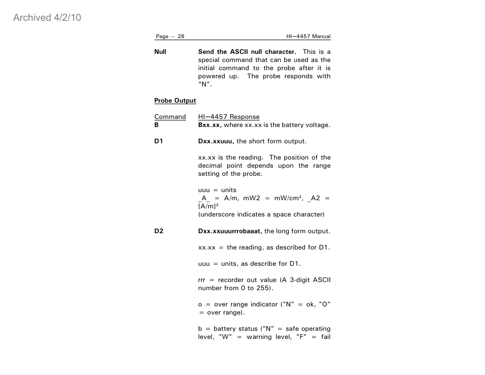 Archived 4/2/10 | ETS-Lindgren HI-4457 Isotropic Magnetic Field Probe (Archived) User Manual | Page 33 / 36
